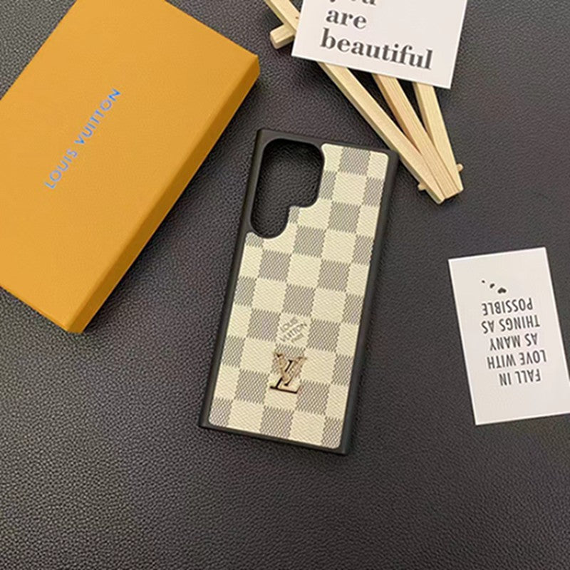 Monogram Leather Metal Logo Case