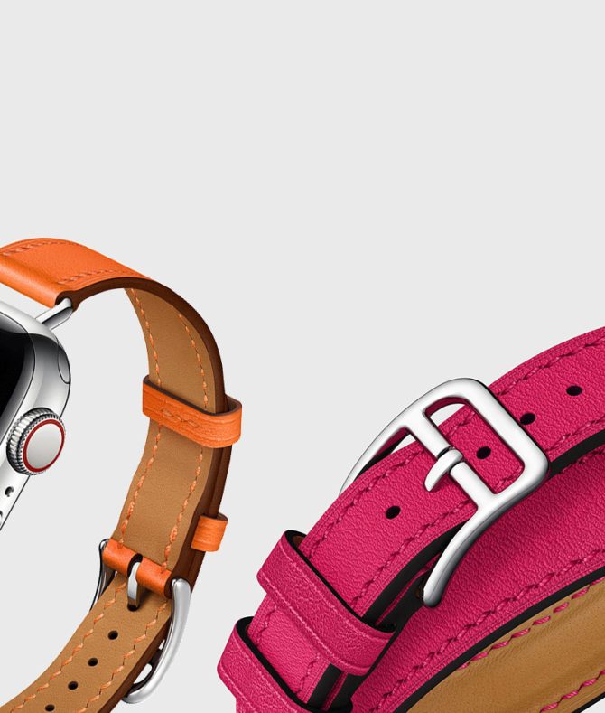 White Double Tour Italian Leather Strap