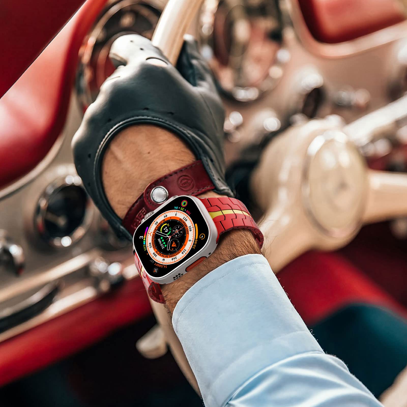 Red/Gold Stainless Steel Band