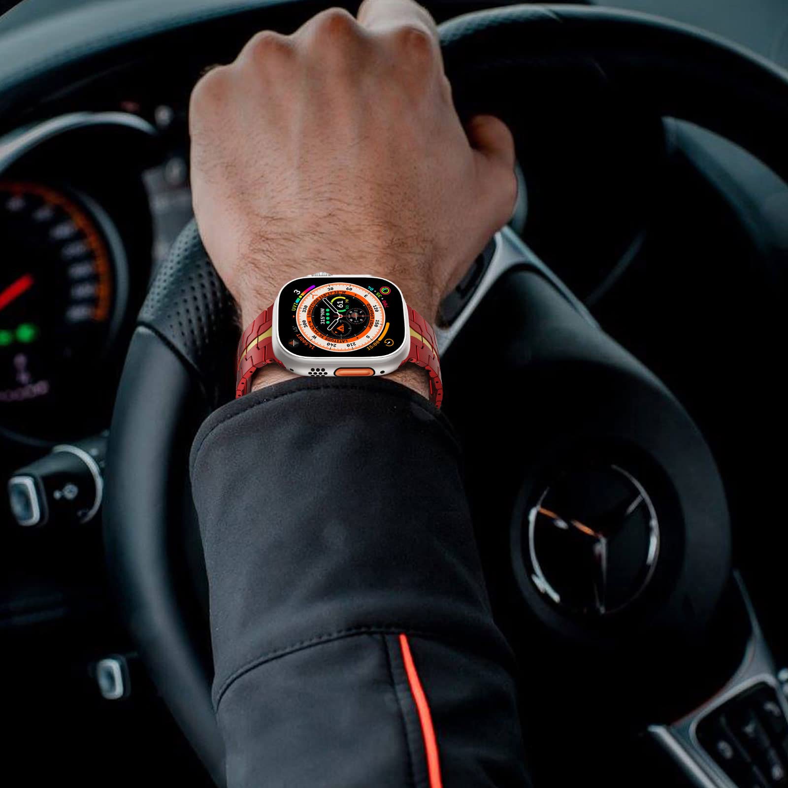 Red/Gold Stainless Steel Band