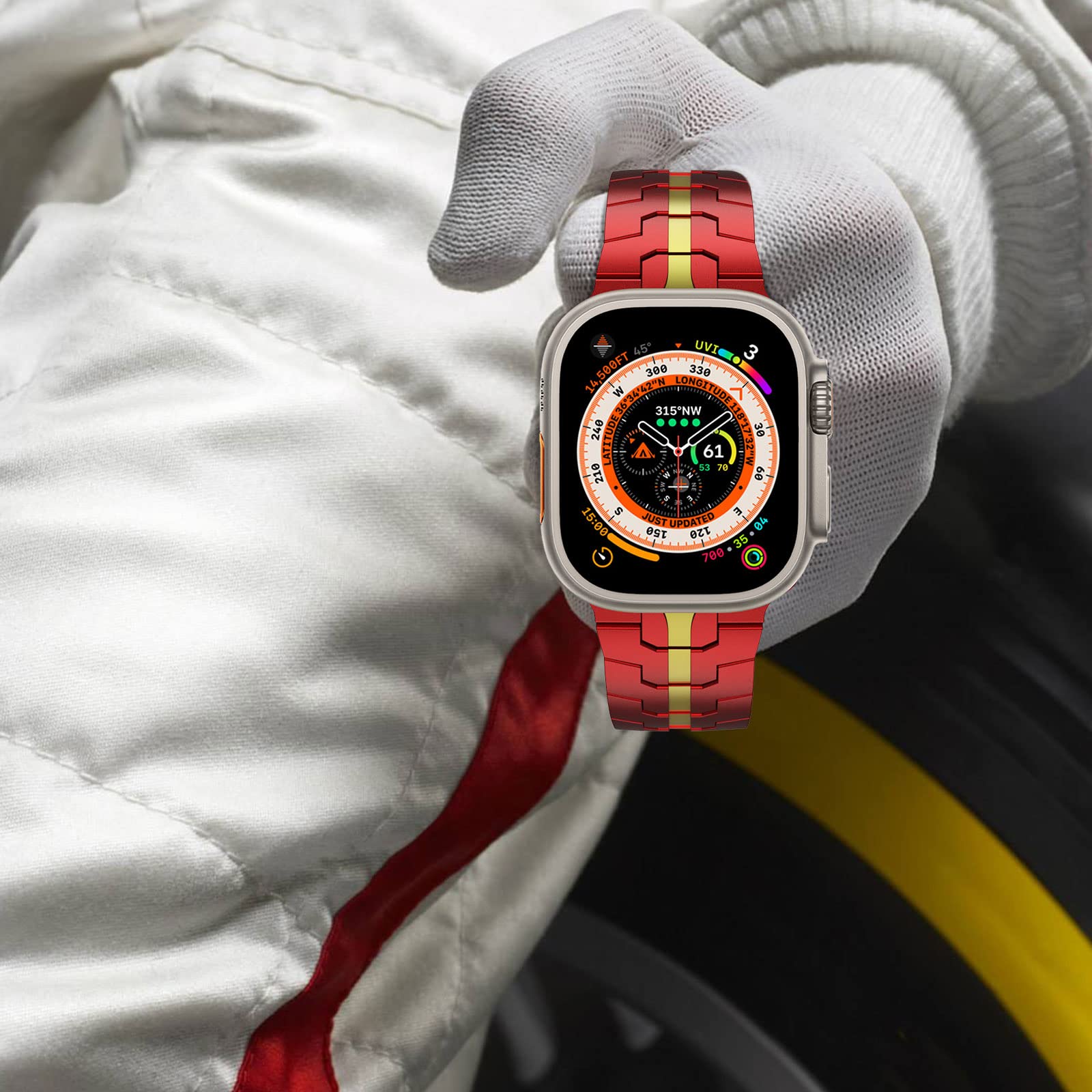 Red/Gold Stainless Steel Band
