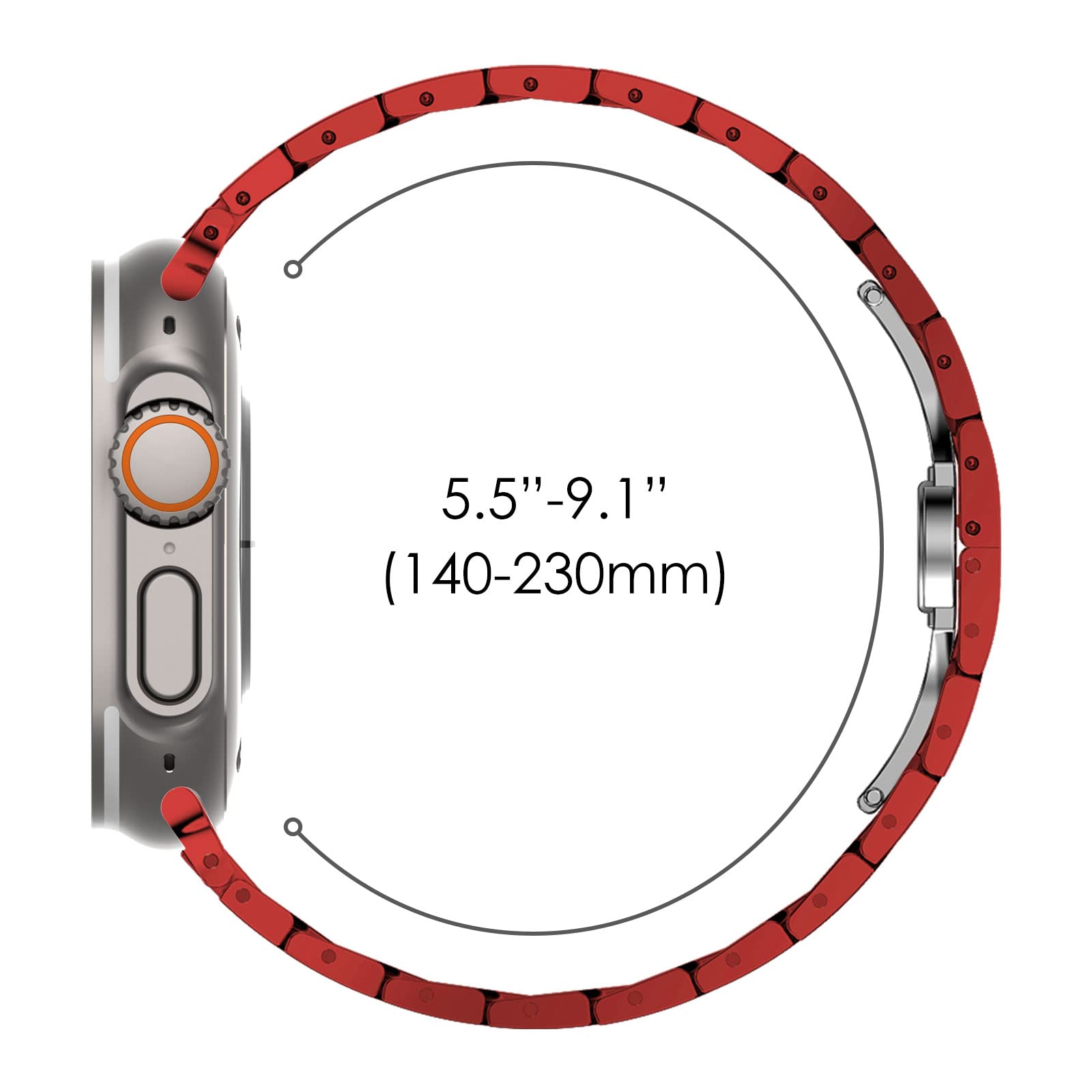 Red/Gold Stainless Steel Band