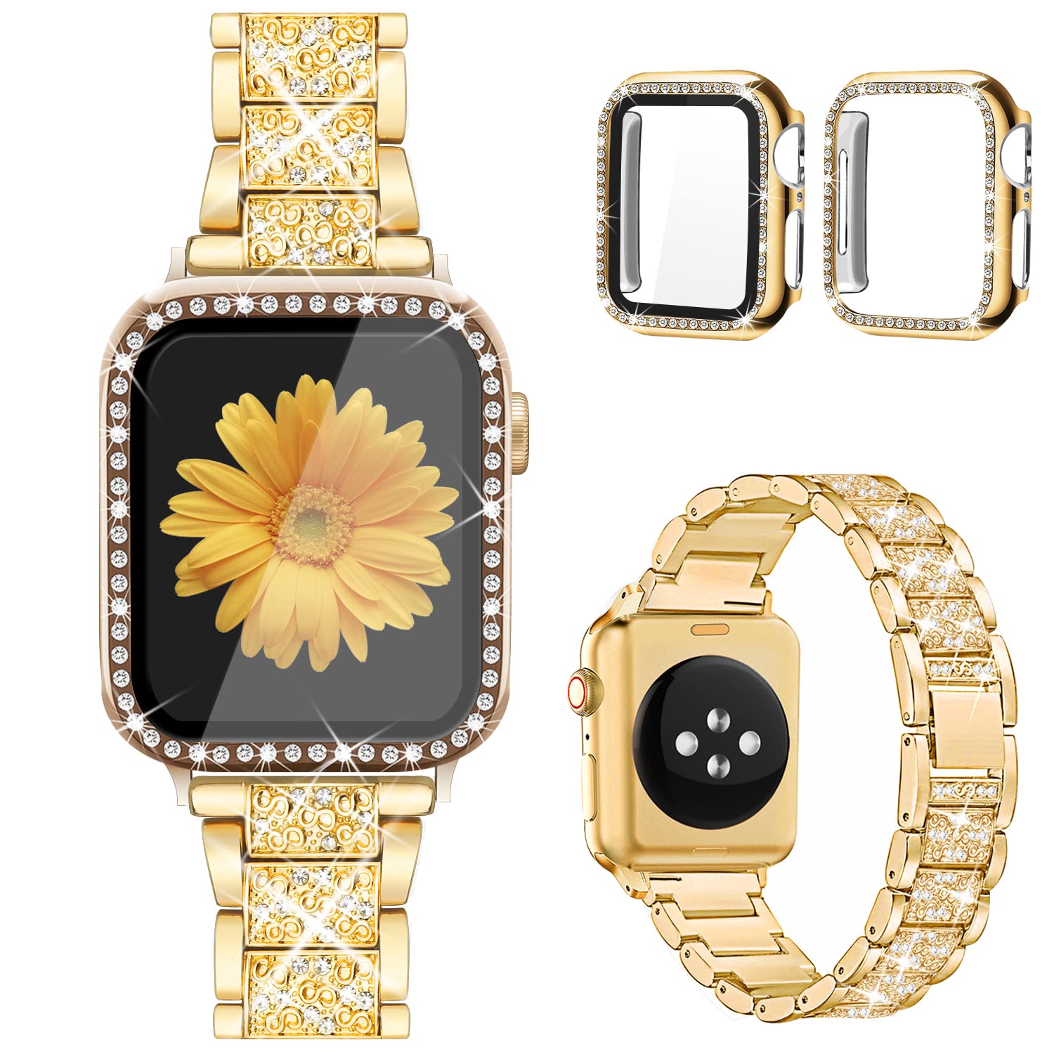 Jueves  Compatible for Apple Watch Band with Screen Protector Case