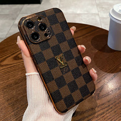 Vintage Plaid Leather Case