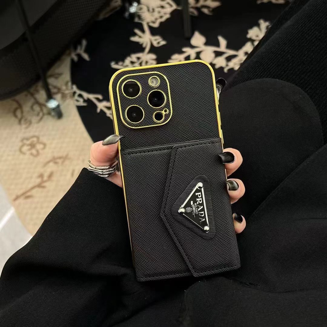 Electroplated Leather Bag Card Holder Case