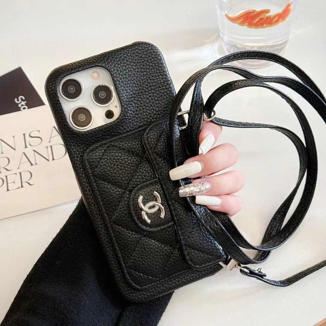 Classic Leather Card Holder Lanyard Case