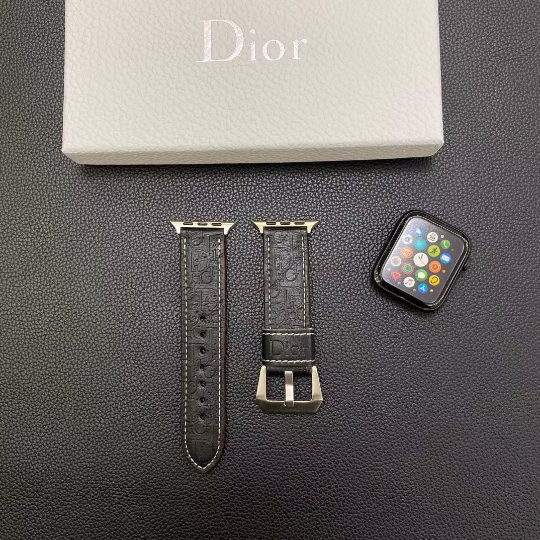 Embossed Fashion Leather Apple Watch Band