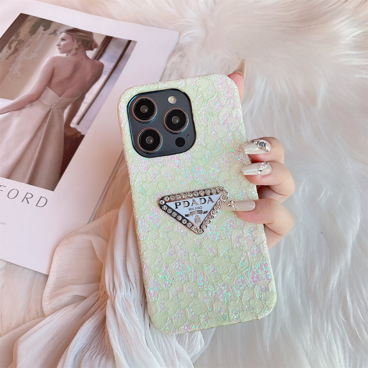 Glitter Triangle Logo Case