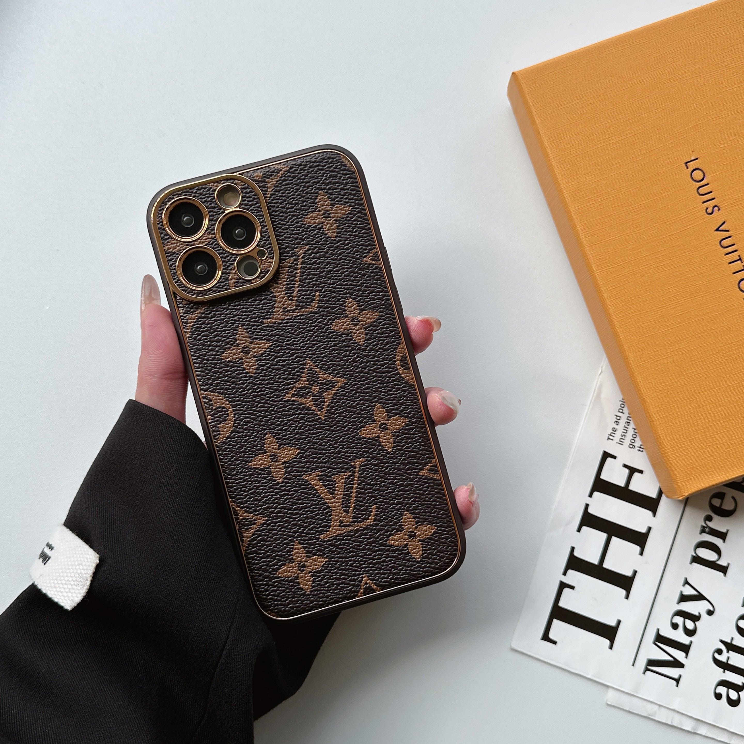 Electroplating Full Cover Leather Embossed Case
