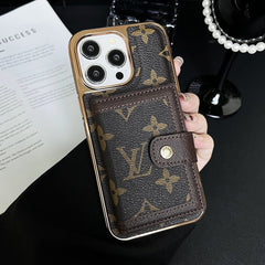Electroplating All-inclusive Leather Wallet Case