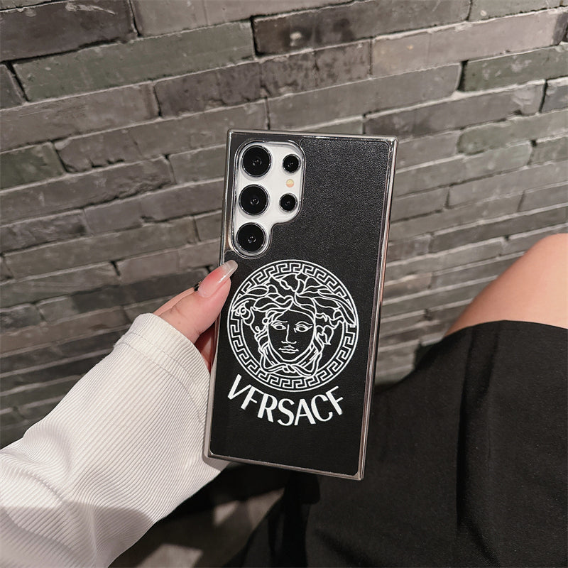Electroplating Medusa Pattern Leather Samsung Case