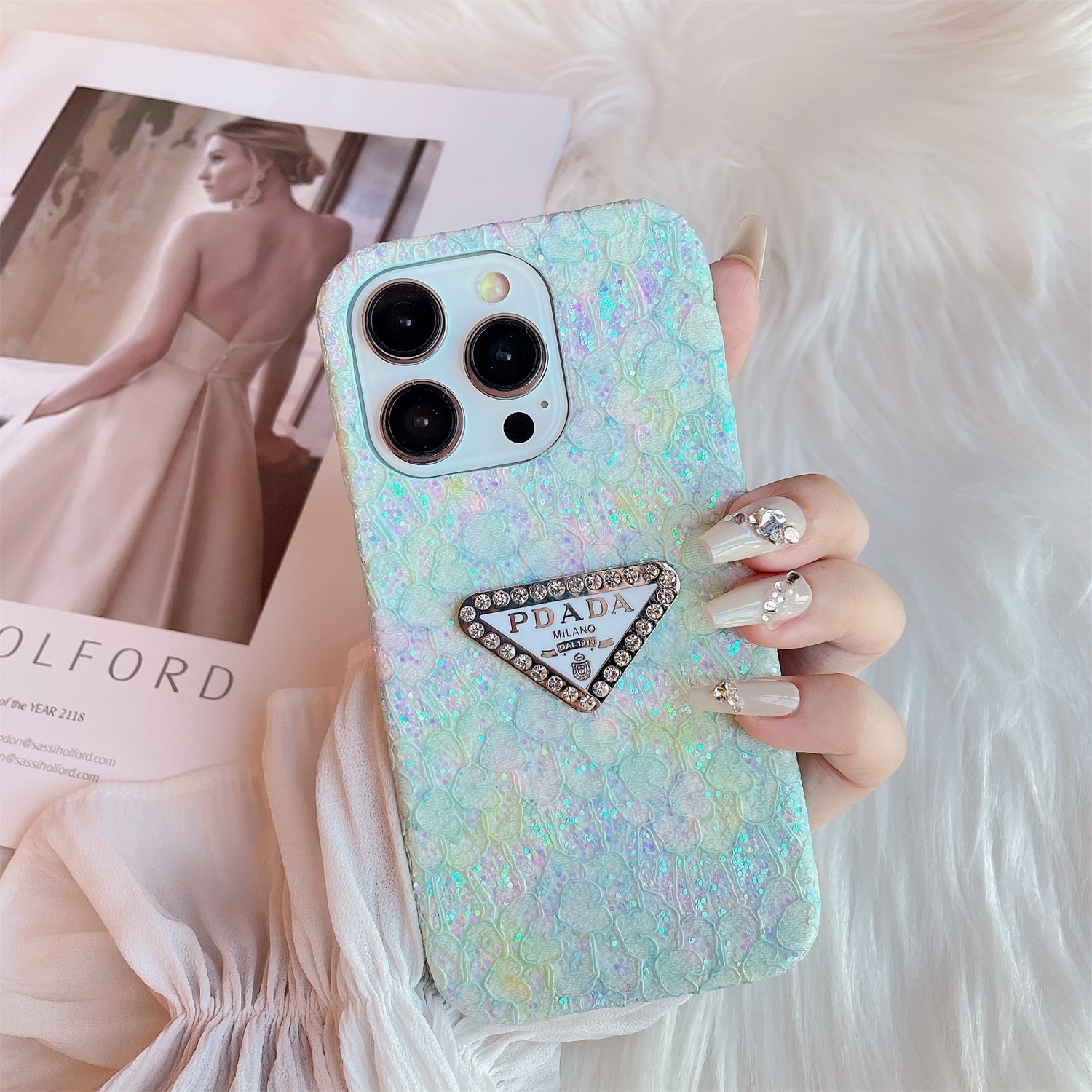Glitter Triangle Logo Case