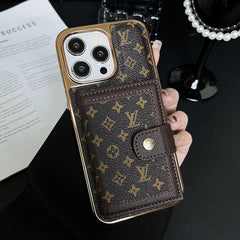 Electroplating All-inclusive Leather Wallet Case