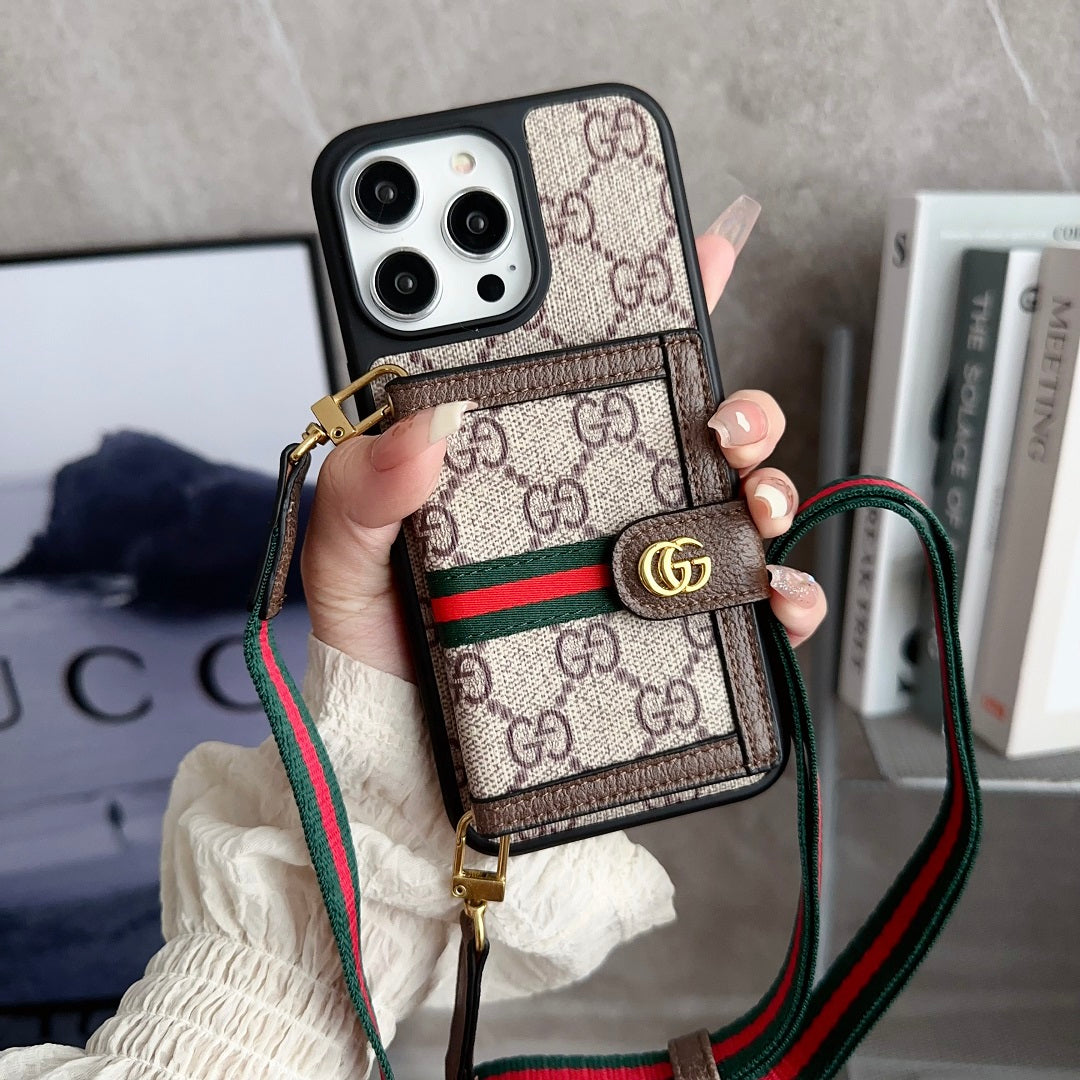 Retro Embossed Card Holder Crossbody Case