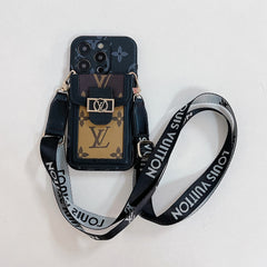 All-inclusive Leather Card Holder with Lanyard Case
