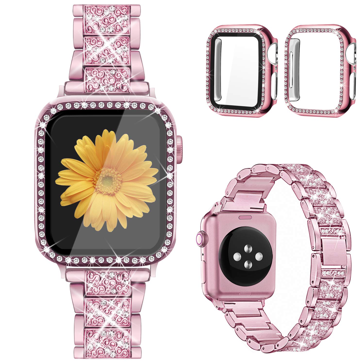 Jueves  Compatible for Apple Watch Band with Screen Protector Case