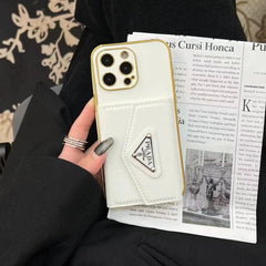 Electroplated Leather Bag Card Holder Case