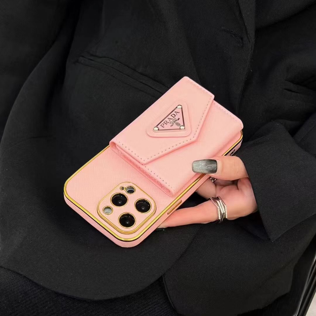 Electroplated Leather Bag Card Holder Case