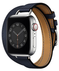 Black Double Tour Italian Leather Strap