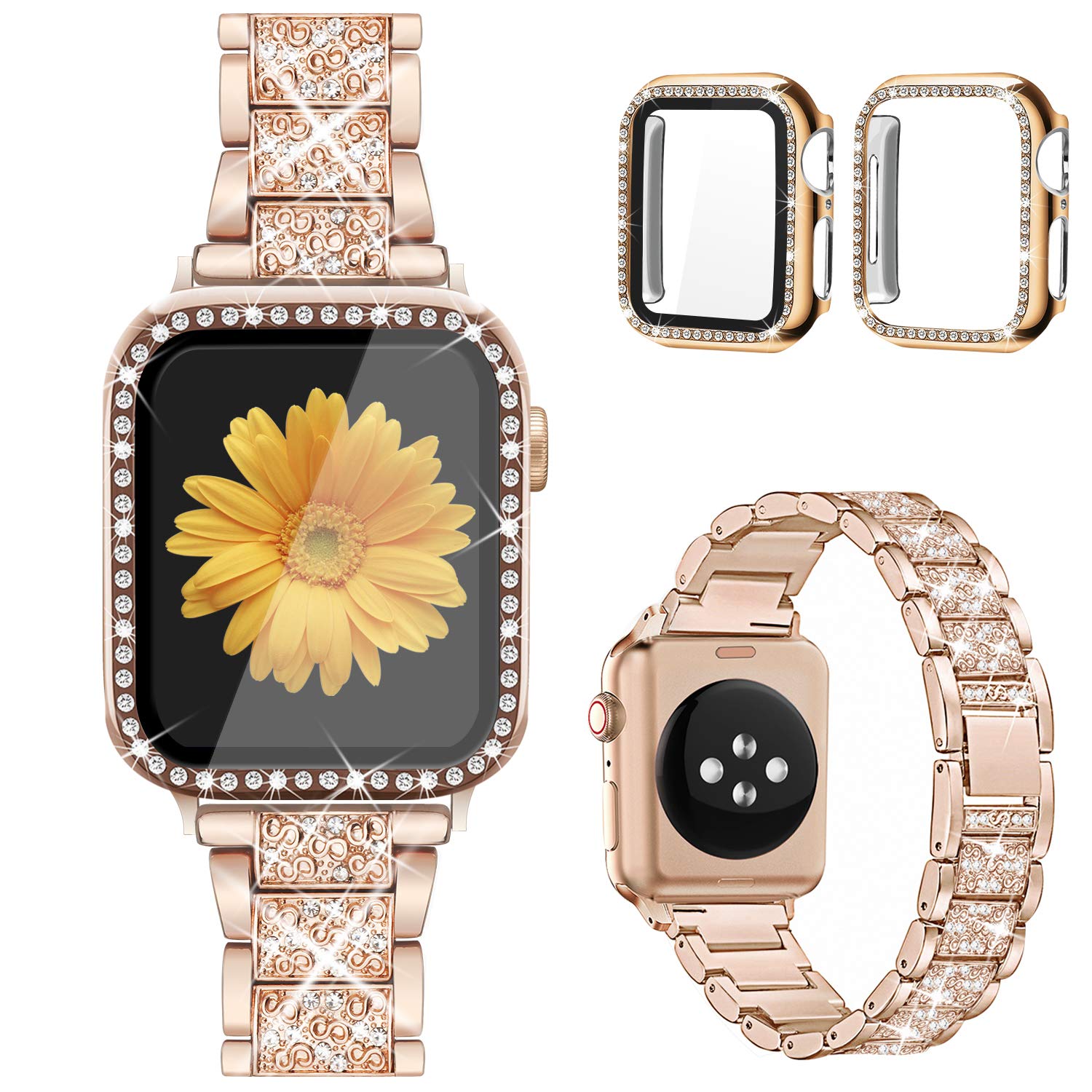 Jueves  Compatible for Apple Watch Band with Screen Protector Case