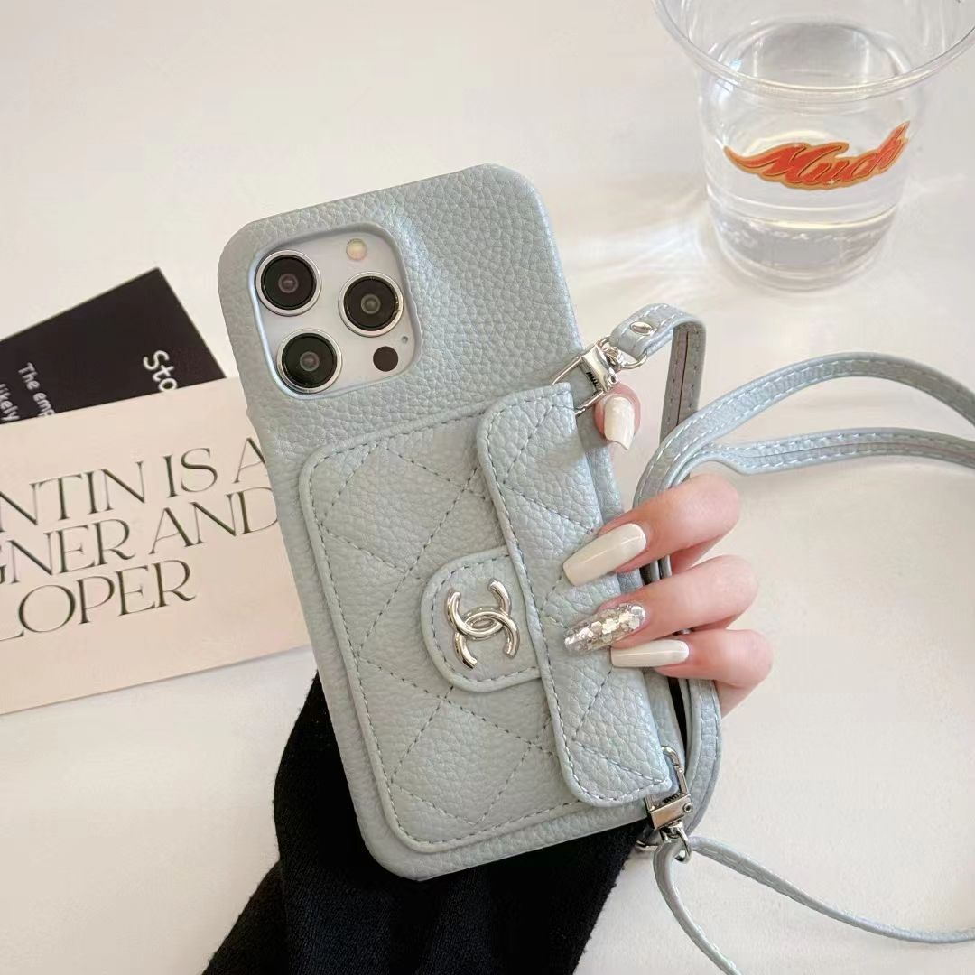 Classic Leather Card Holder Lanyard Case