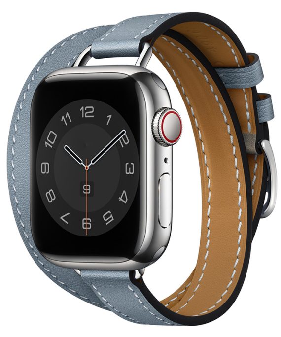 Linen Blue Double Tour Italian Leather Strap