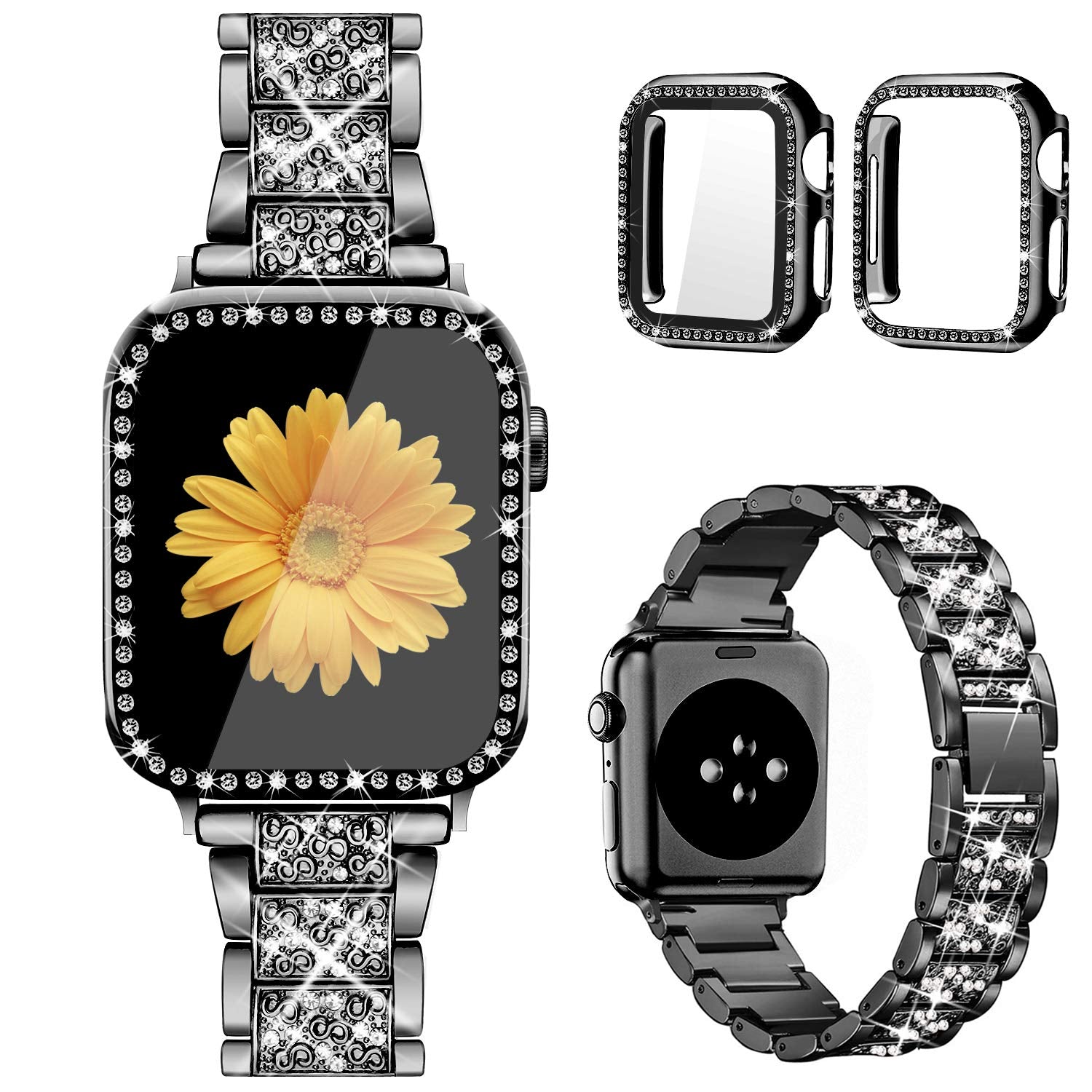 Jueves  Compatible for Apple Watch Band with Screen Protector Case