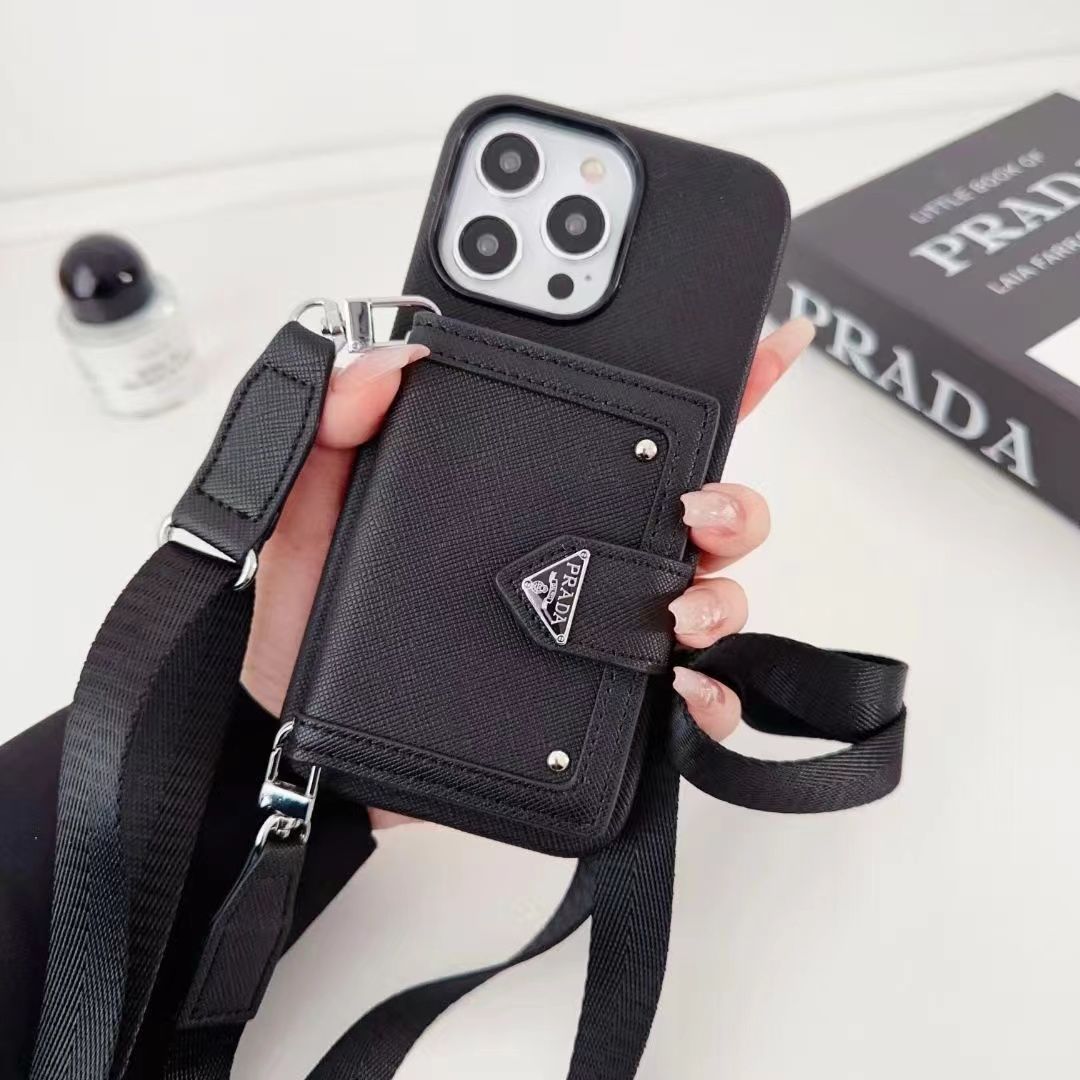 Fashion Multicolor Triangle Logo Card Crossbody Case