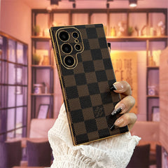 Electroplating Leather Embossed Samsung Case