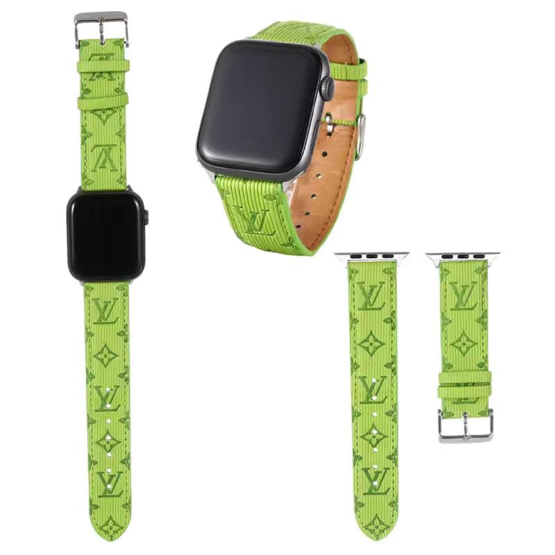 Vertical Stripes Embossed Leather Apple Watch Band