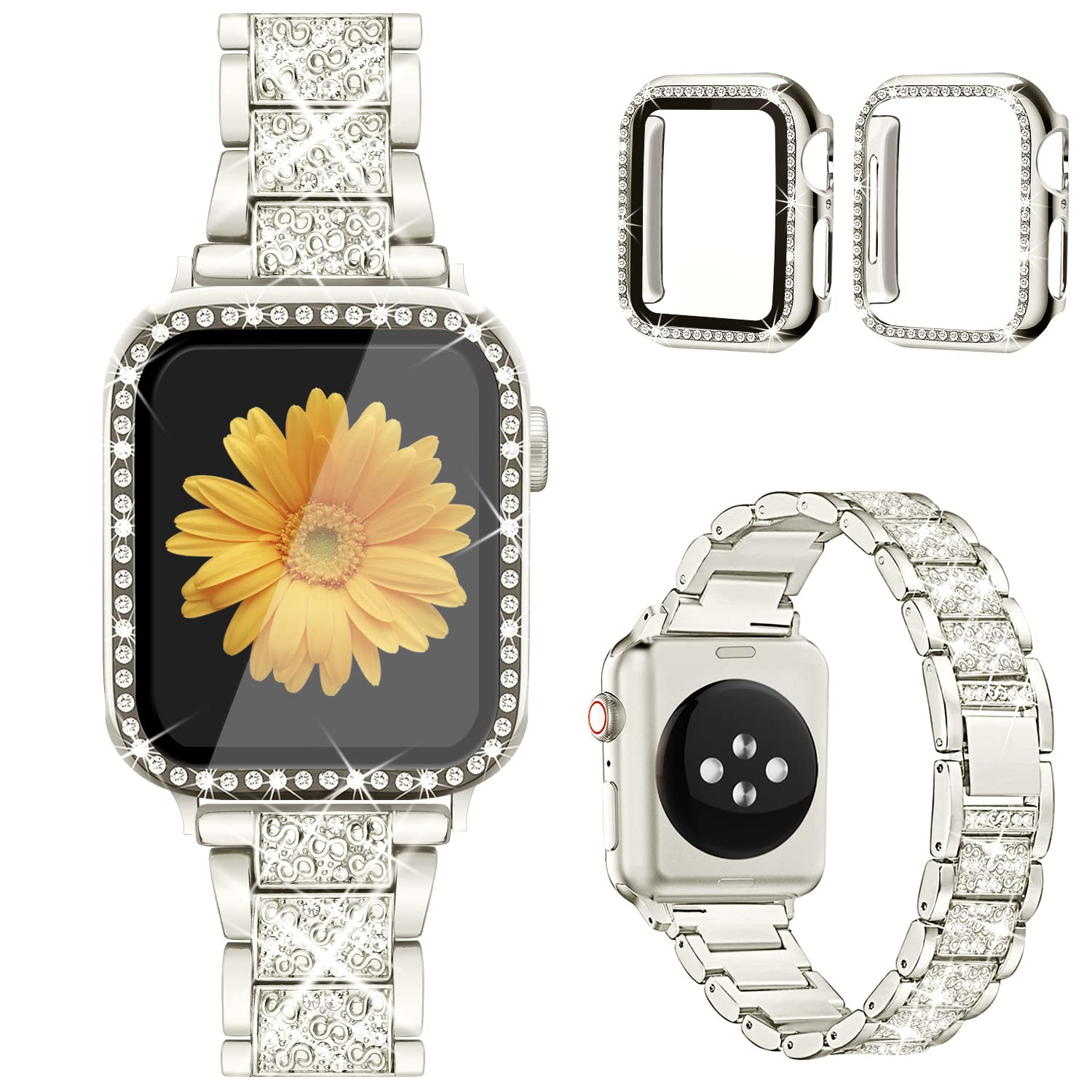 Jueves  Compatible for Apple Watch Band with Screen Protector Case
