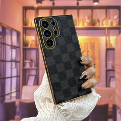 Electroplating Leather Embossed Samsung Case