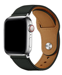 Dark Green Leather Watchband