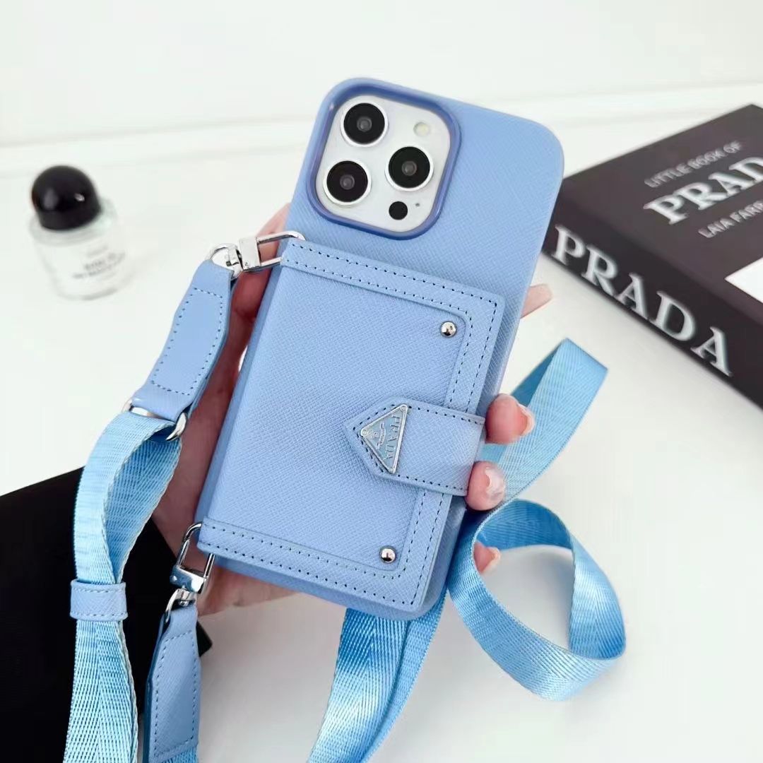 Fashion Multicolor Triangle Logo Card Crossbody Case