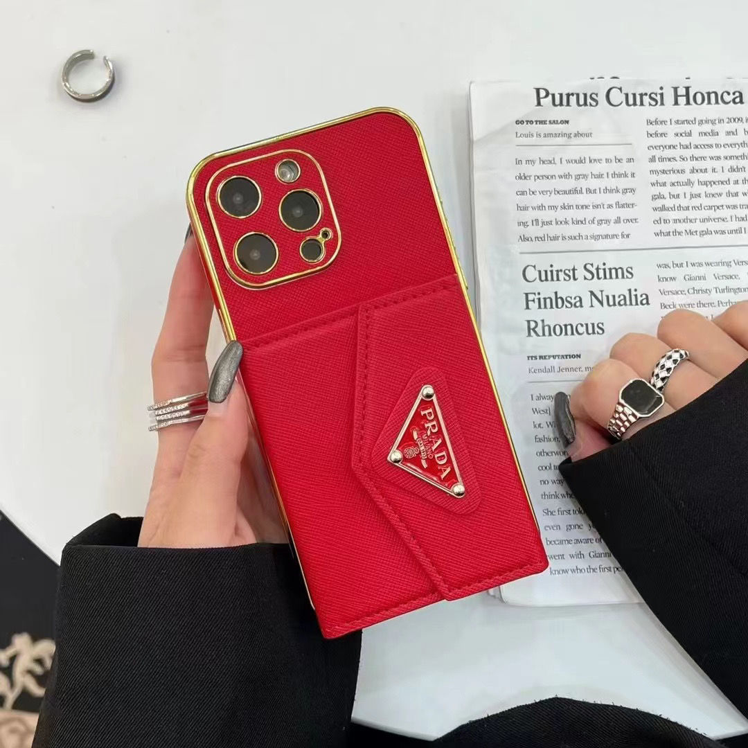 Electroplated Leather Bag Card Holder Case