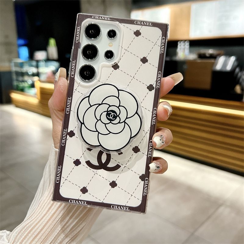 Fashion Camellia Magnetic Bracket Samsung Case