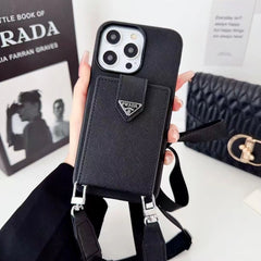 Multicolor Triangle Logo Card Holder Crossbody Case
