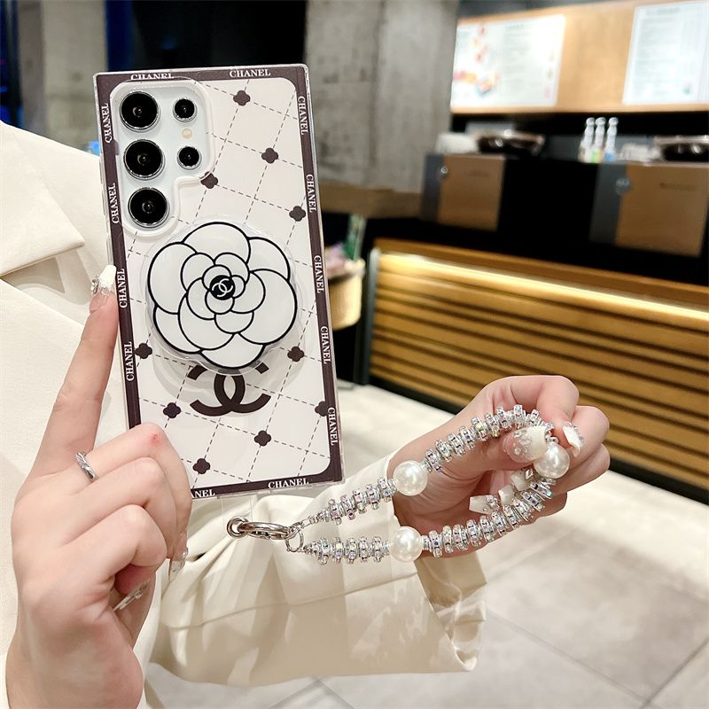 Fashion Camellia Magnetic Bracket Samsung Case