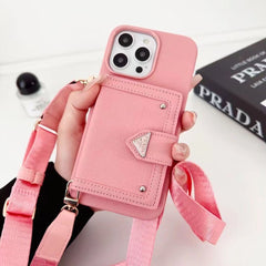 Fashion Multicolor Triangle Logo Card Crossbody Case
