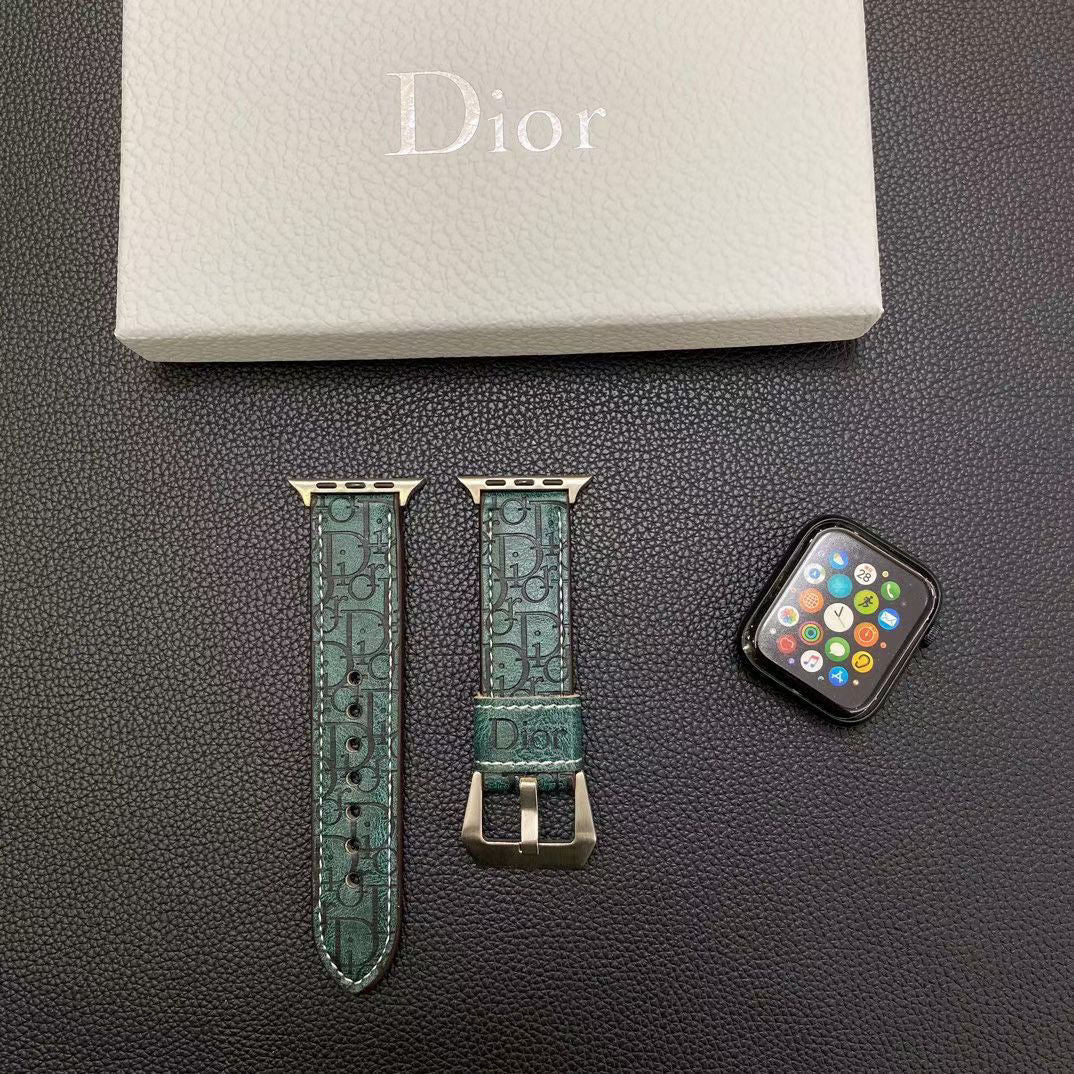 Embossed Fashion Leather Apple Watch Band