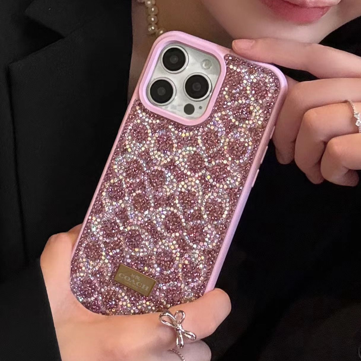 Luxury Sparkling C Print Diamond Case