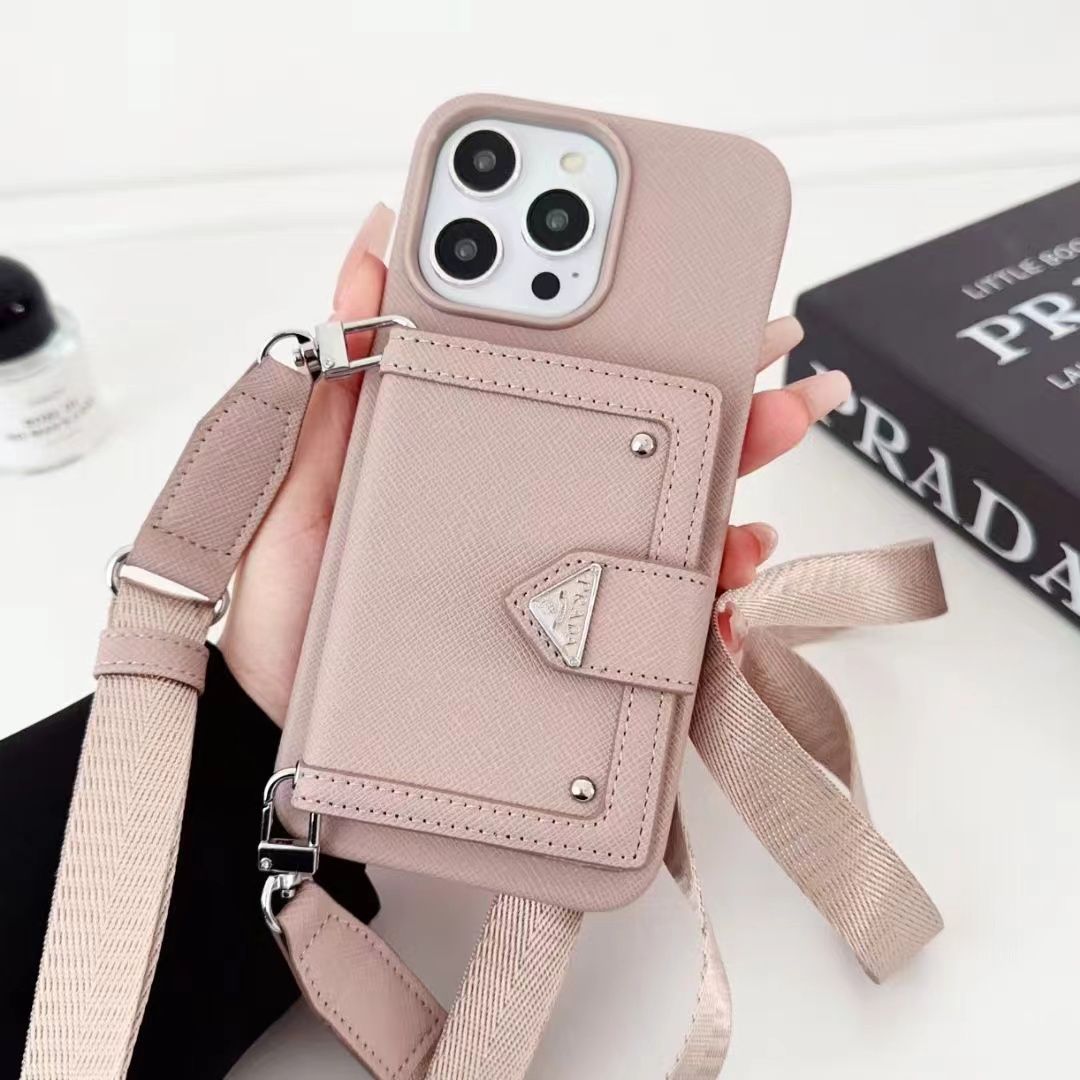 Fashion Multicolor Triangle Logo Card Crossbody Case
