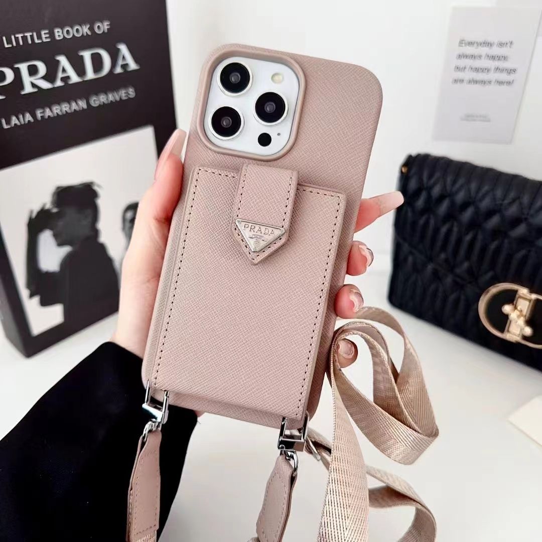Multicolor Triangle Logo Card Holder Crossbody Case