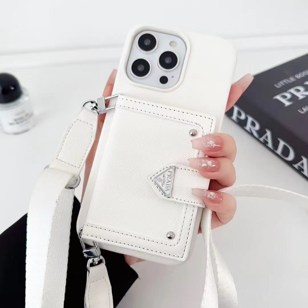 Fashion Multicolor Triangle Logo Card Crossbody Case