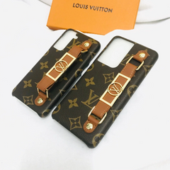 Stylish Monogram Leather Wristband Samsung Case