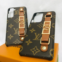 Stylish Monogram Leather Wristband Samsung Case