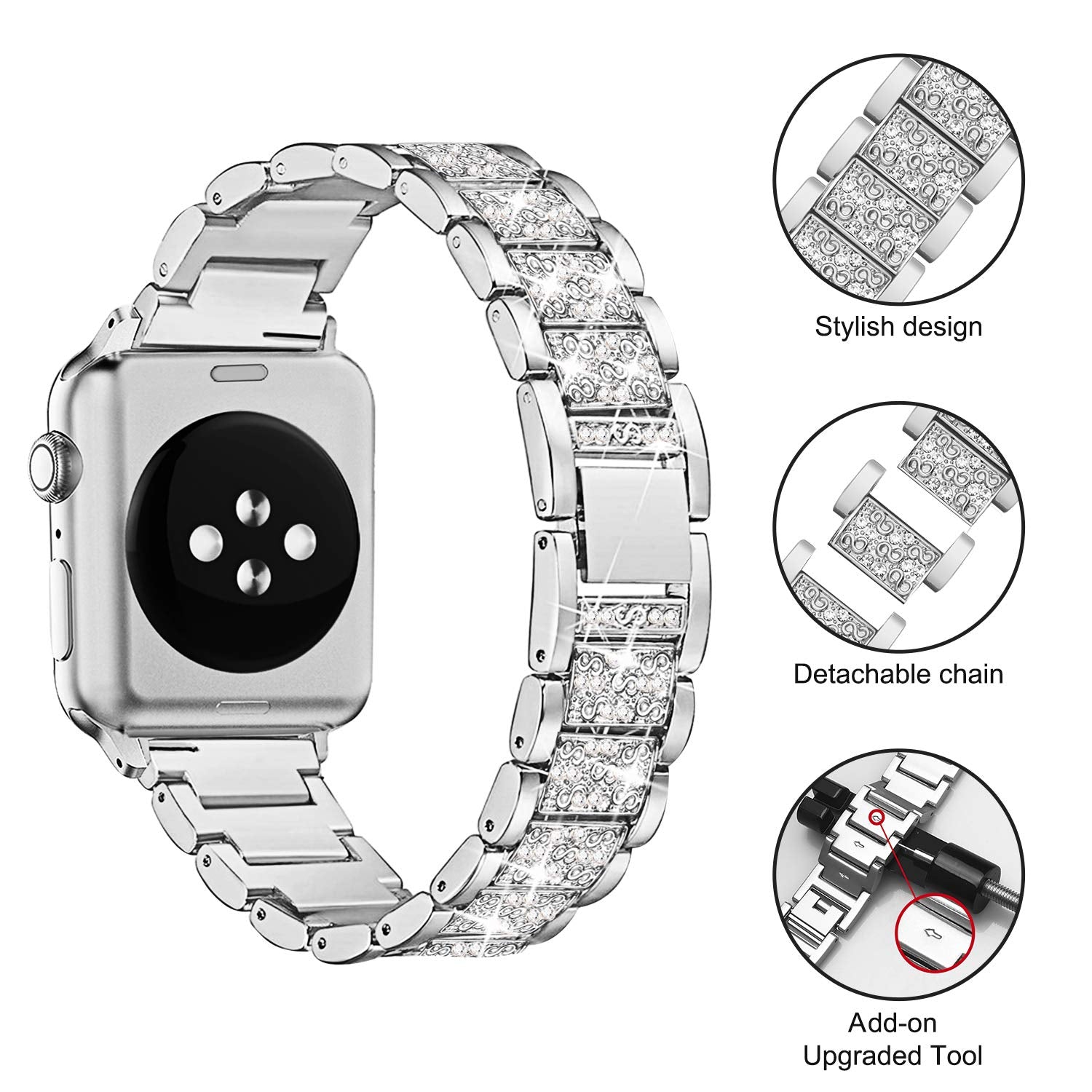 Jueves  Compatible for Apple Watch Band with Screen Protector Case