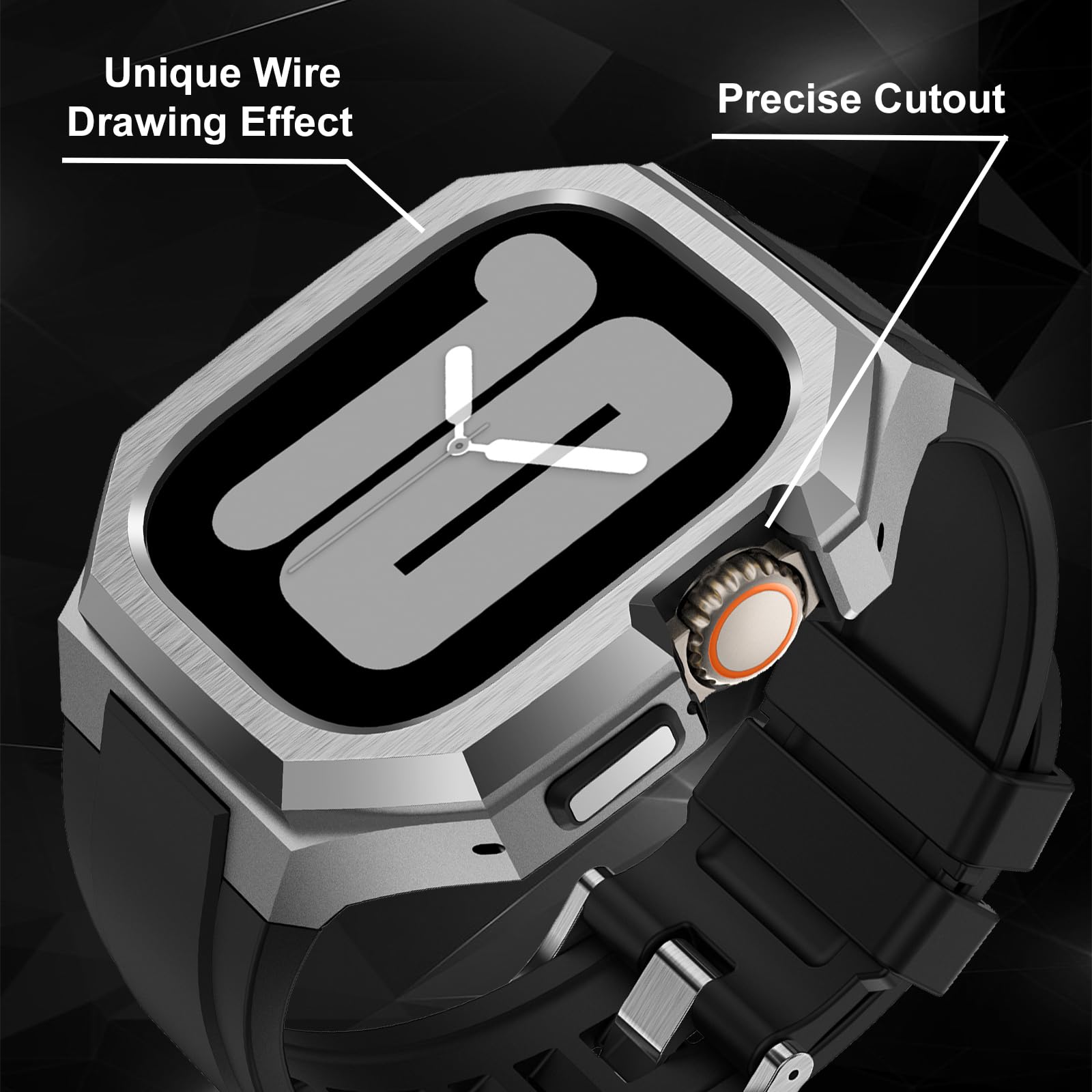 Luxury Silver Metal Case with Band
