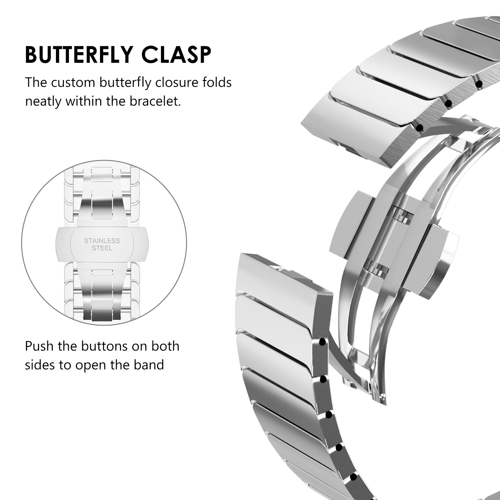 Silver Link Stainless Steel Band