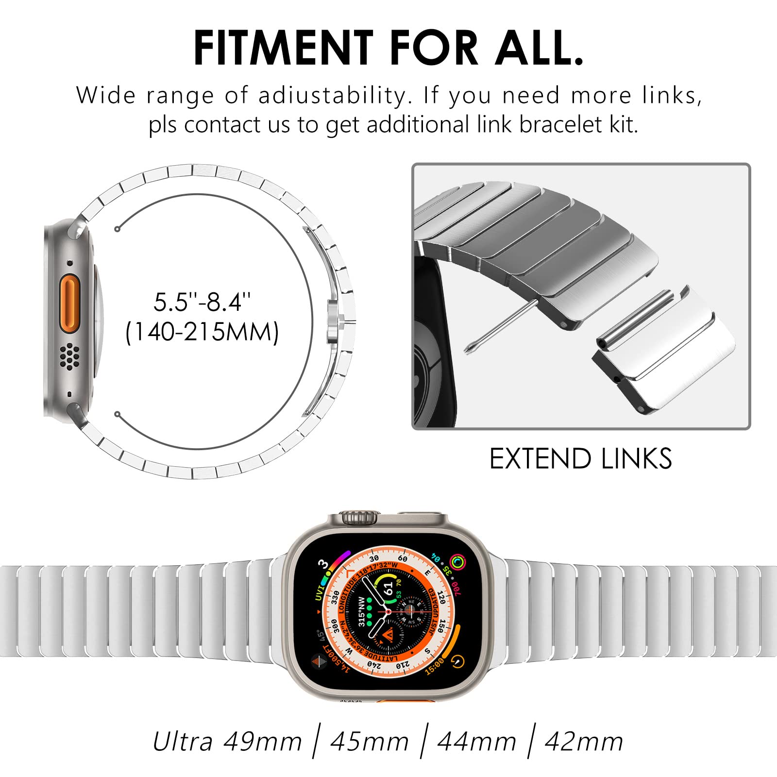 Silver Link Stainless Steel Band